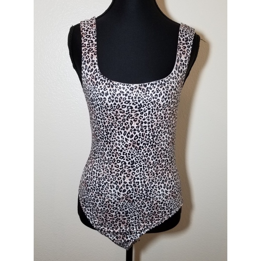 Just Polly Womens Medium Cheetah Tank Top Bodysuit Retro Boho Festival City NWT